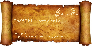 Csáki Hortenzia névjegykártya