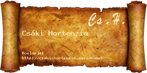 Csáki Hortenzia névjegykártya
